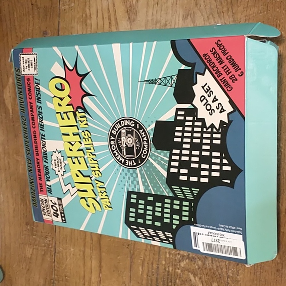 Superhero Party Supplies Kit Pack Masks, Posters, Props, Book, Stickers, Bags